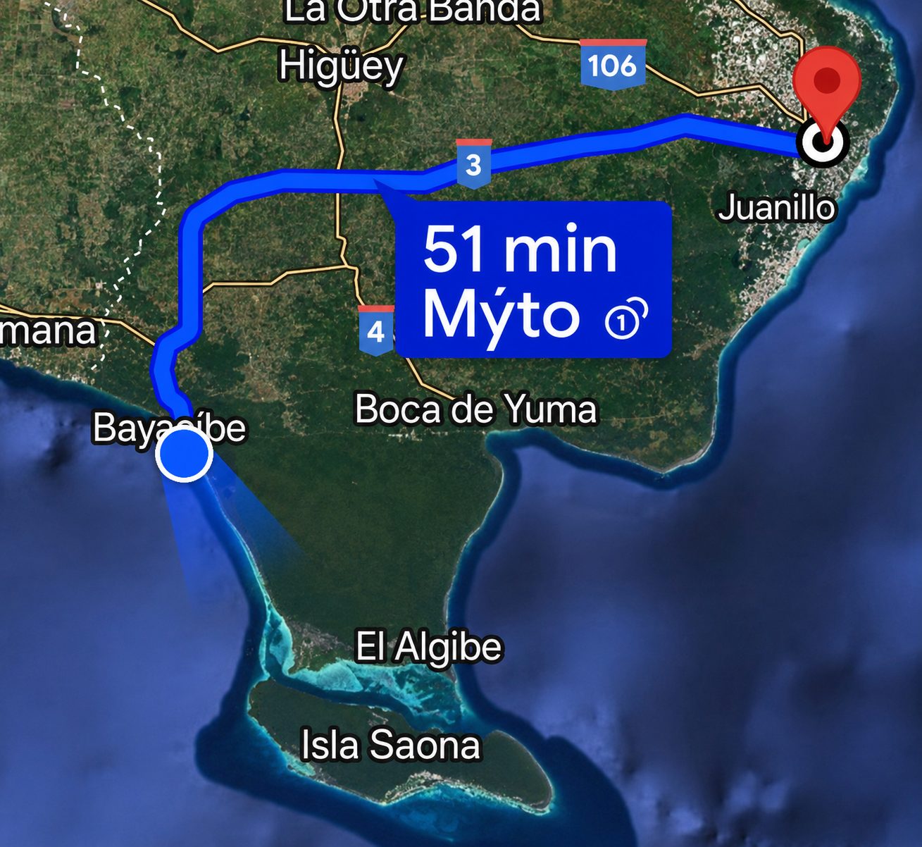 Cesta z letiště Punta Cana – 51 minut